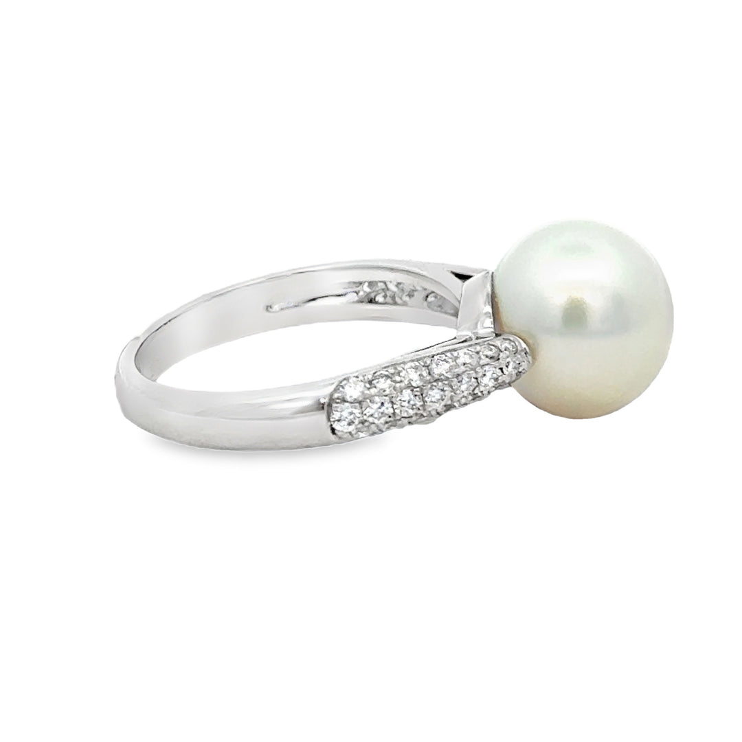 Pearl & 0.40 CTW Diamond 14K White Gold Ring