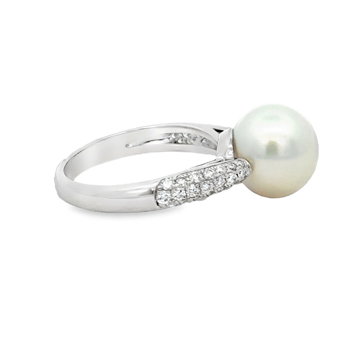 Pearl & 0.40 CTW Diamond 14K White Gold Ring