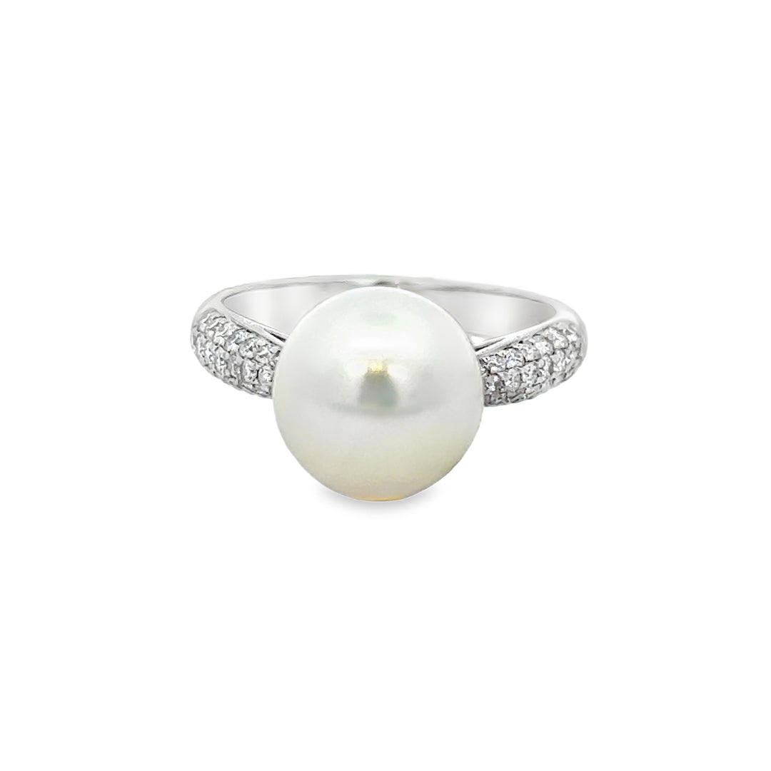 Pearl & 0.40 CTW Diamond 14K White Gold Ring