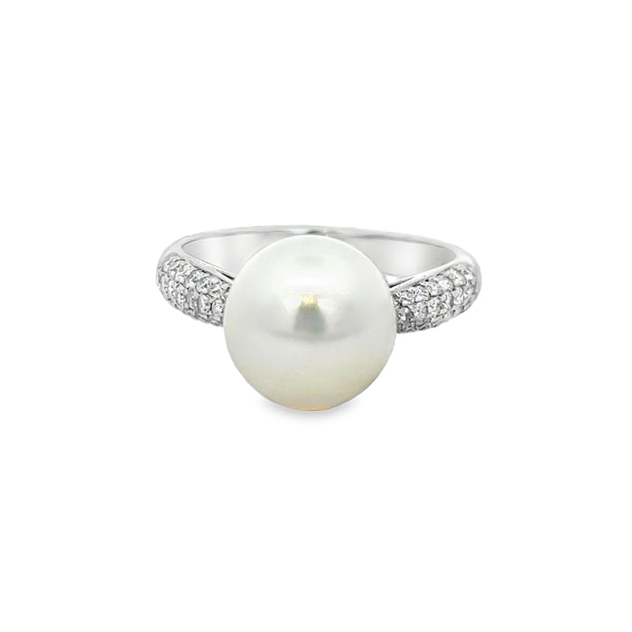 Pearl & 0.40 CTW Diamond 14K White Gold Ring