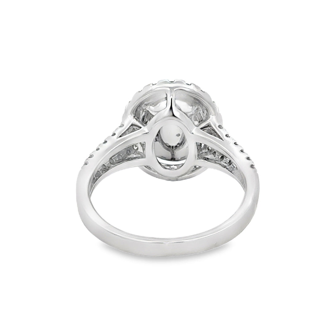 2.63 CT Turquoise & 0.51 CTW Diamond 14K White Gold Ring