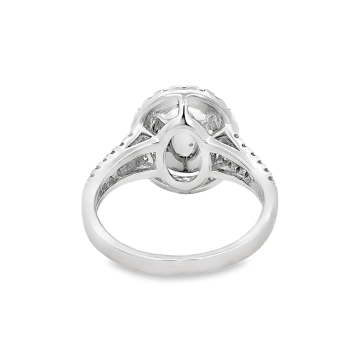2.63 CT Turquoise & 0.51 CTW Diamond 14K White Gold Ring