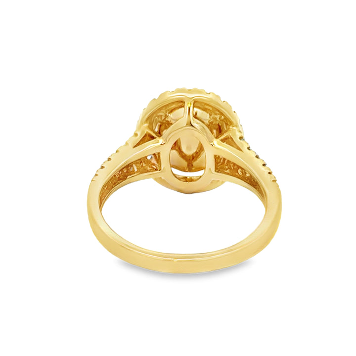 2.87 CT Moonstone & .50 CTW Diamond 14K Yellow Gold Ring
