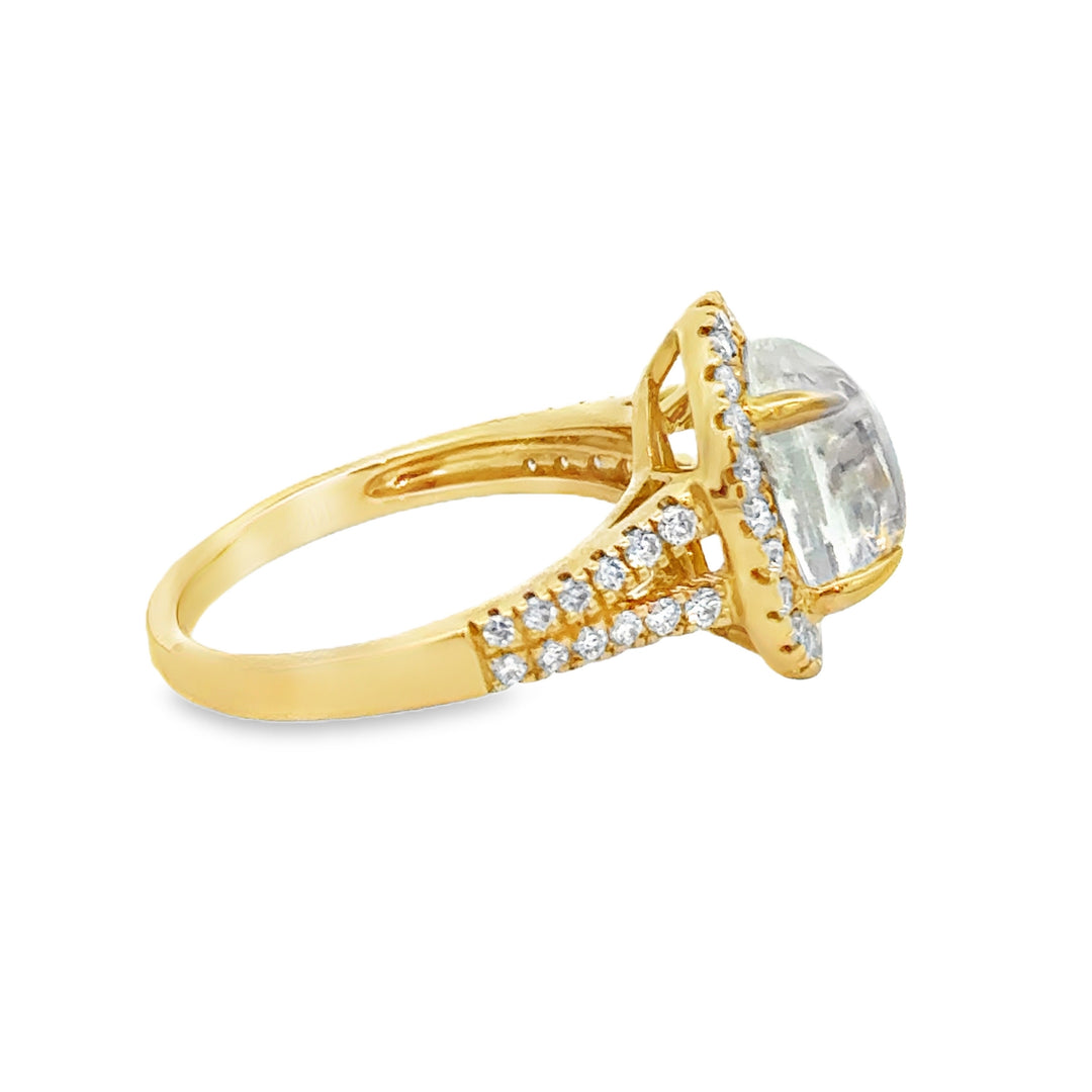 2.87 CT Moonstone & .50 CTW Diamond 14K Yellow Gold Ring