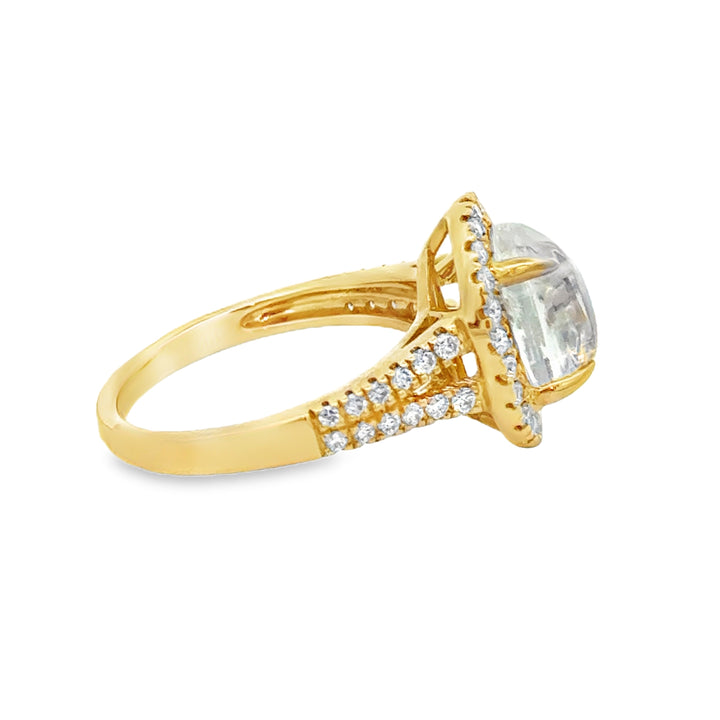 2.87 CT Moonstone & .50 CTW Diamond 14K Yellow Gold Ring