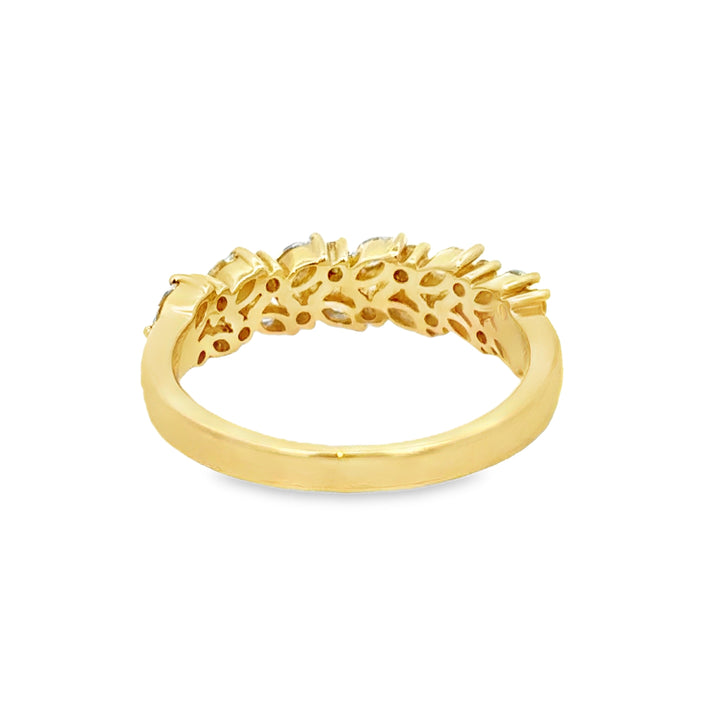 0.61 CTW Diamond Marquise Double Band Ring in 14K Yellow Gold
