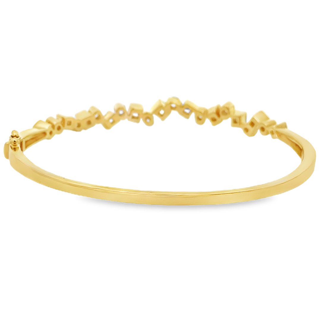 2.09 CTW Diamond 14K Yellow Gold Bangle Bracelet