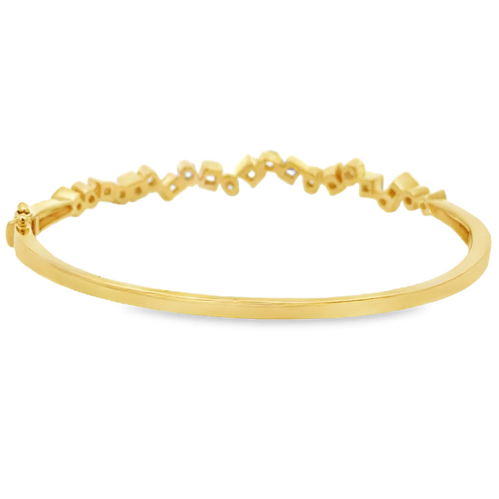2.09 CTW Diamond 14K Yellow Gold Bangle Bracelet