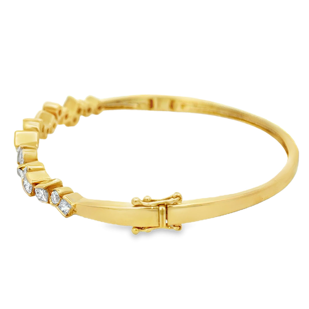 2.09 CTW Diamond 14K Yellow Gold Bangle Bracelet