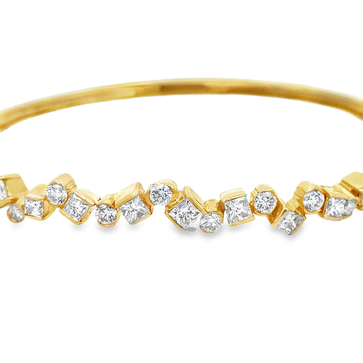 2.09 CTW Diamond 14K Yellow Gold Bangle Bracelet