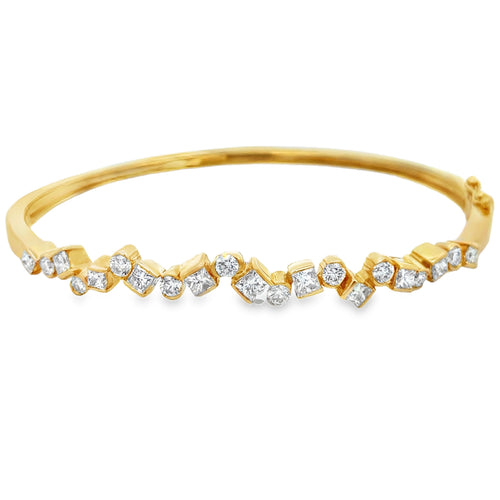 2.09 CTW Diamond 14K Yellow Gold Bangle Bracelet