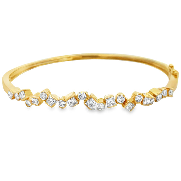 2.09 CTW Diamond 14K Yellow Gold Bangle Bracelet