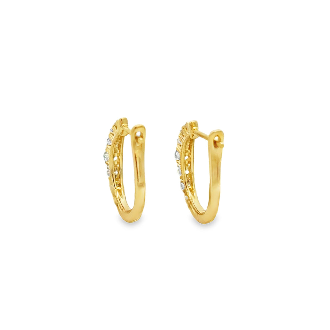 0.52 CTW Diamond 14K Yellow Gold Graduated Hoop Earrings