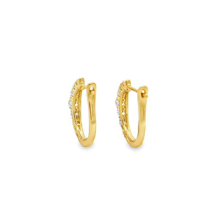 0.52 CTW Diamond 14K Yellow Gold Graduated Hoop Earrings