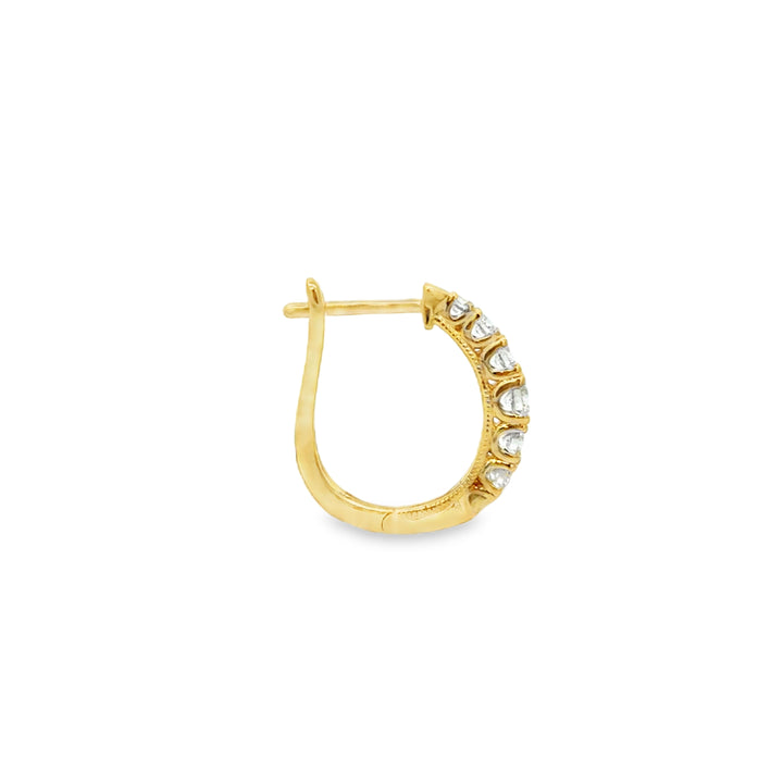 0.52 CTW Diamond 14K Yellow Gold Graduated Hoop Earrings