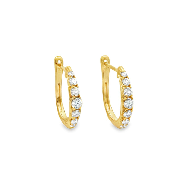 0.52 CTW Diamond 14K Yellow Gold Graduated Hoop Earrings