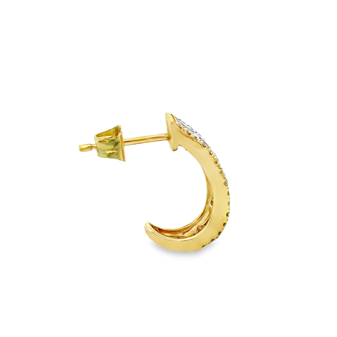 2.00 CTW Pink Sapphire & 0.38 CTW Diamond 14K Yellow Gold Hoop Earrings