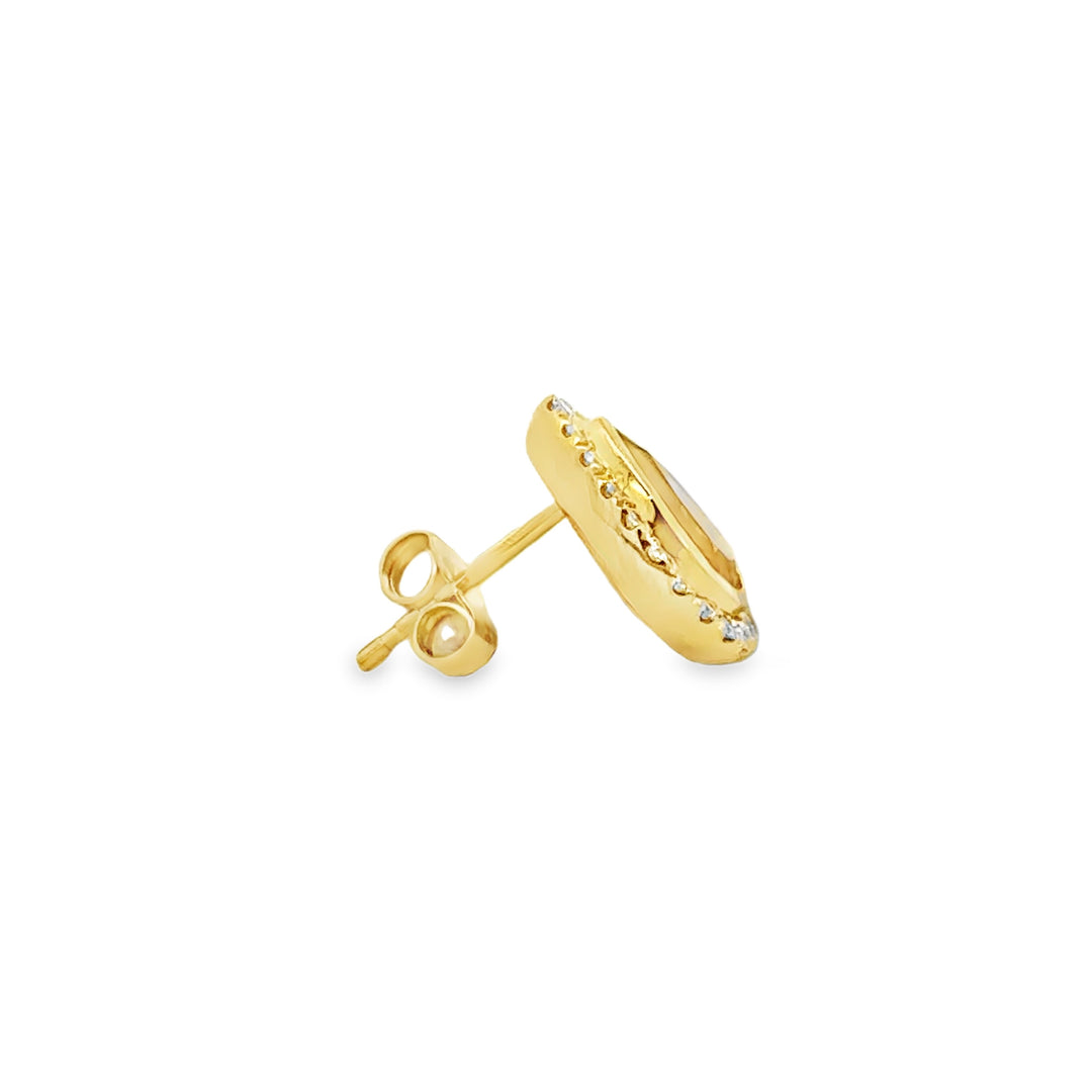 2.42 CTW Citrine & 0.29 CTW Diamond 14K Yellow Gold Earrings