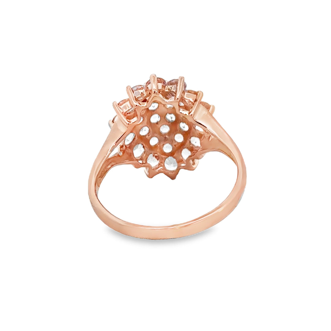 Morganite 14K Rose Gold Cluster Ring