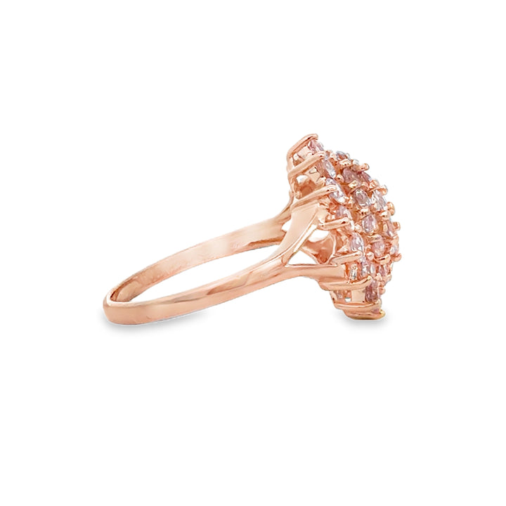 Morganite 14K Rose Gold Cluster Ring