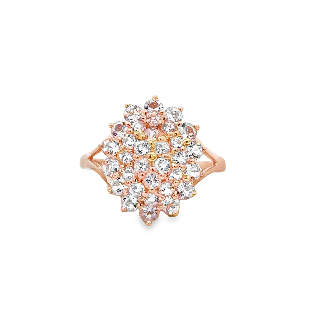 Morganite 14K Rose Gold Cluster Ring