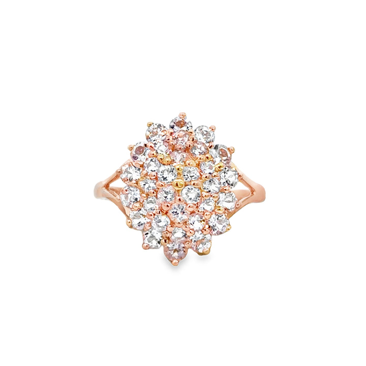 Morganite 14K Rose Gold Cluster Ring