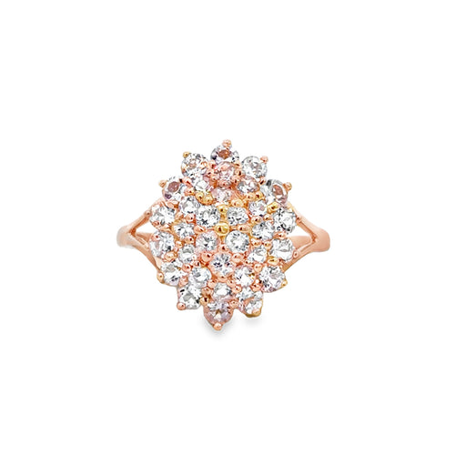 Morganite 14K Rose Gold Cluster Ring