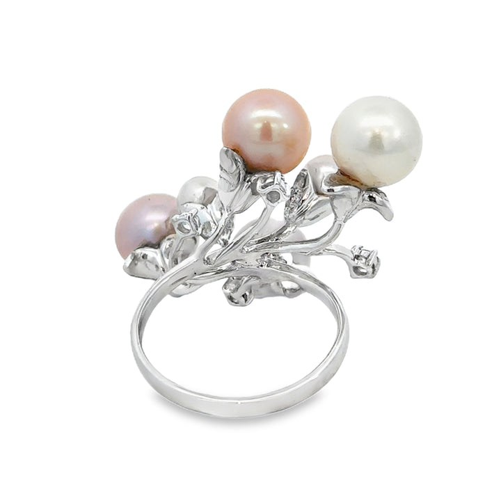 Diamond Pearl Branch Ring