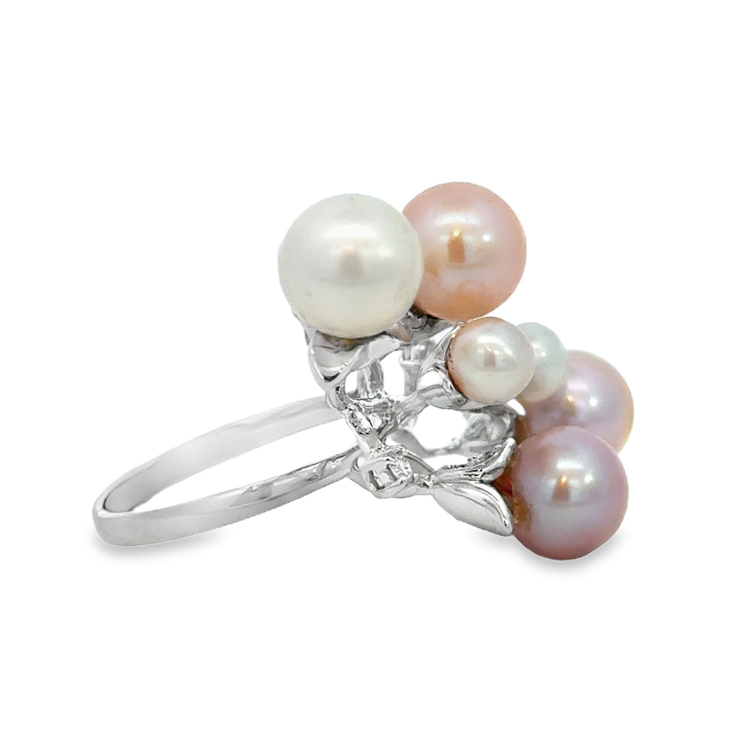 Diamond Pearl Branch Ring