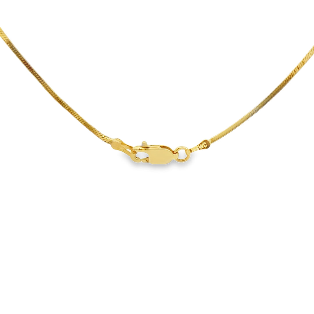 14K Yellow Gold Square Snake Chain Necklace