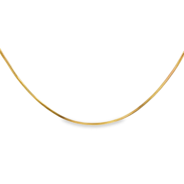 14K Yellow Gold Square Snake Chain Necklace