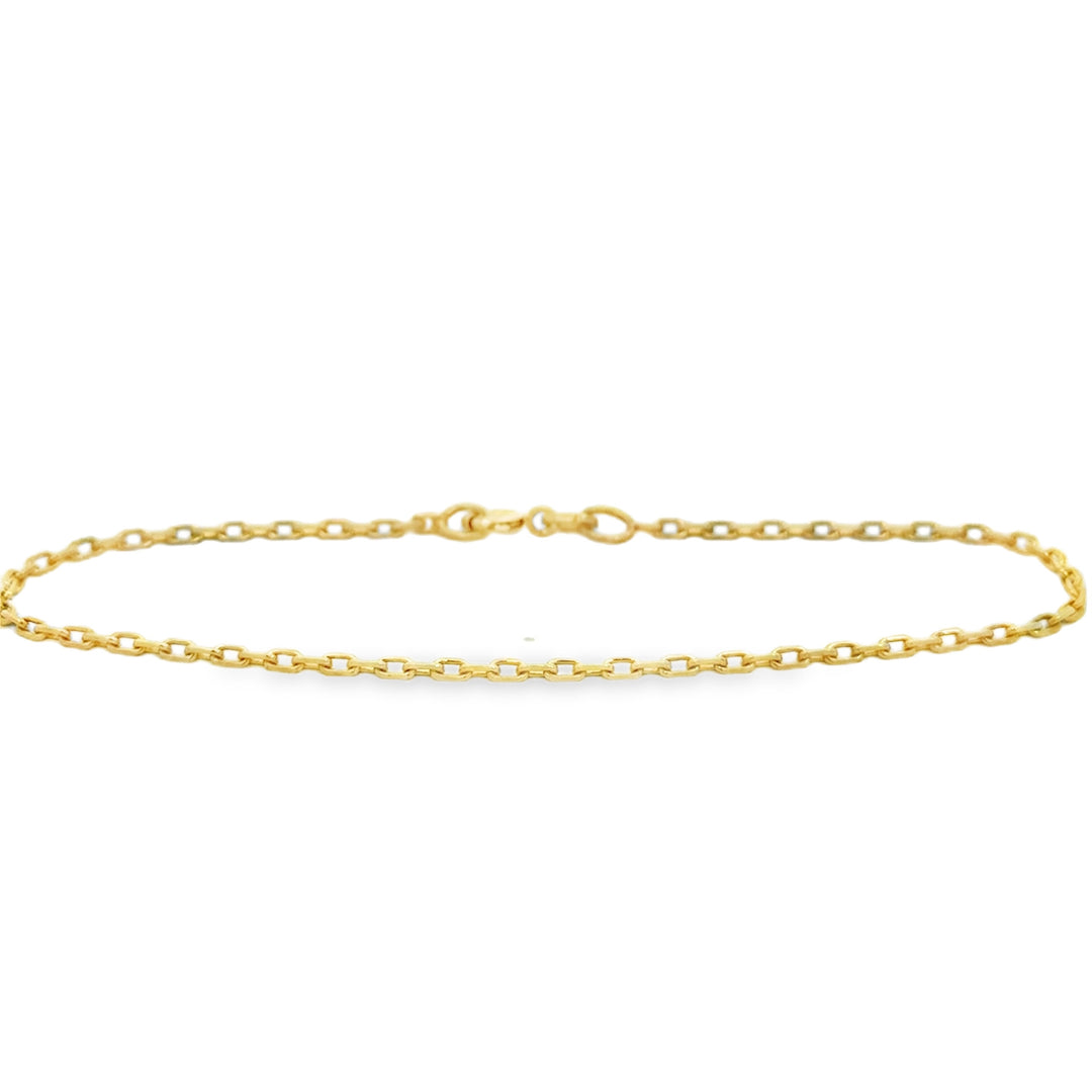 14K Yellow Gold Oval Link Chain Bracelet