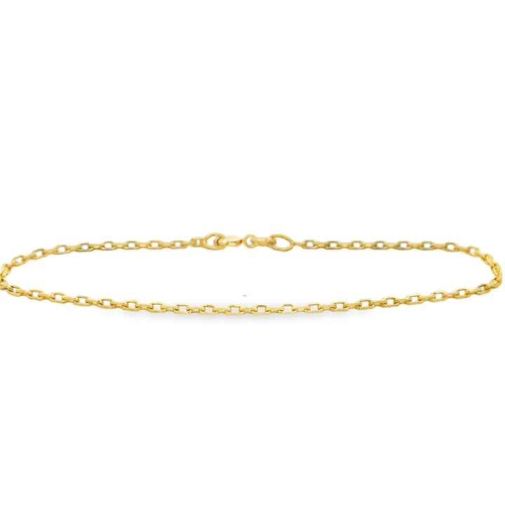 14K Yellow Gold Oval Link Chain Bracelet