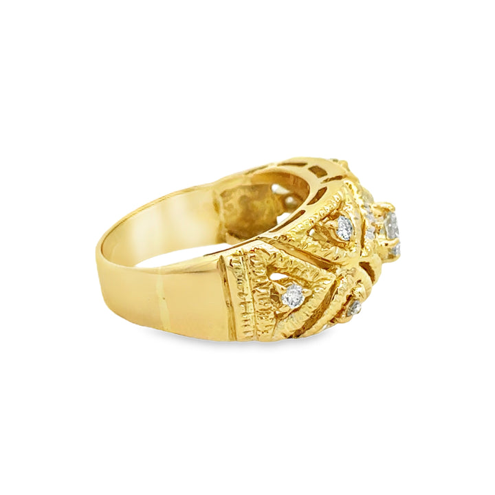 0.35 CTW Diamond 18K Yellow Gold Estate Ring