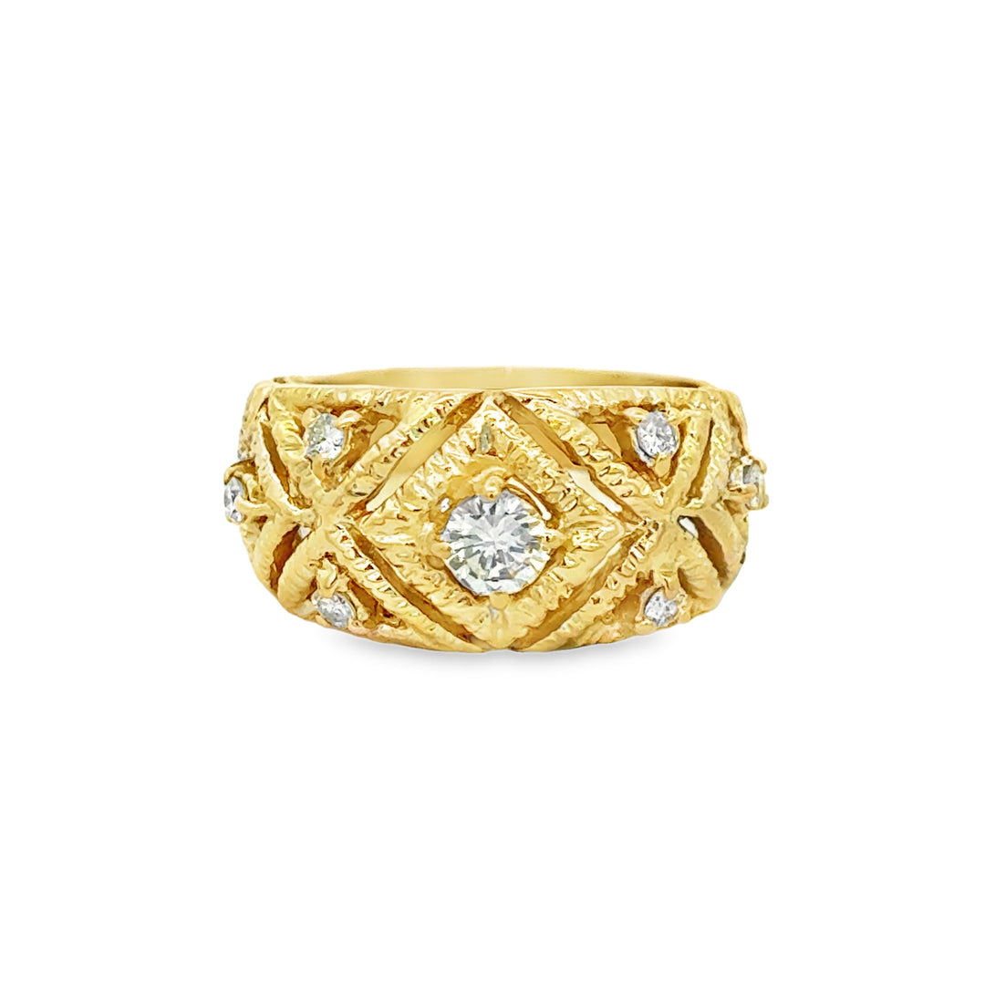 0.35 CTW Diamond 18K Yellow Gold Estate Ring