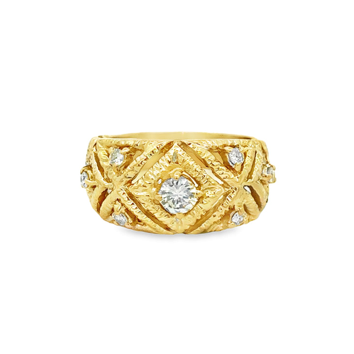 0.35 CTW Diamond 18K Yellow Gold Estate Ring