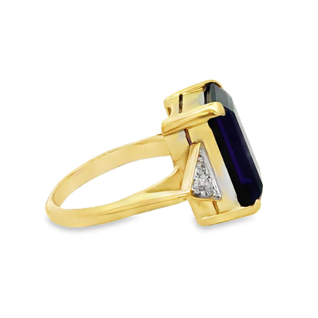 0.12 CTW Diamond Amethyst Ring
