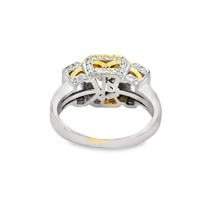 2.08 CT Fancy Light Yellow Diamond Platinum &amp; 18K Yellow Gold Ring
