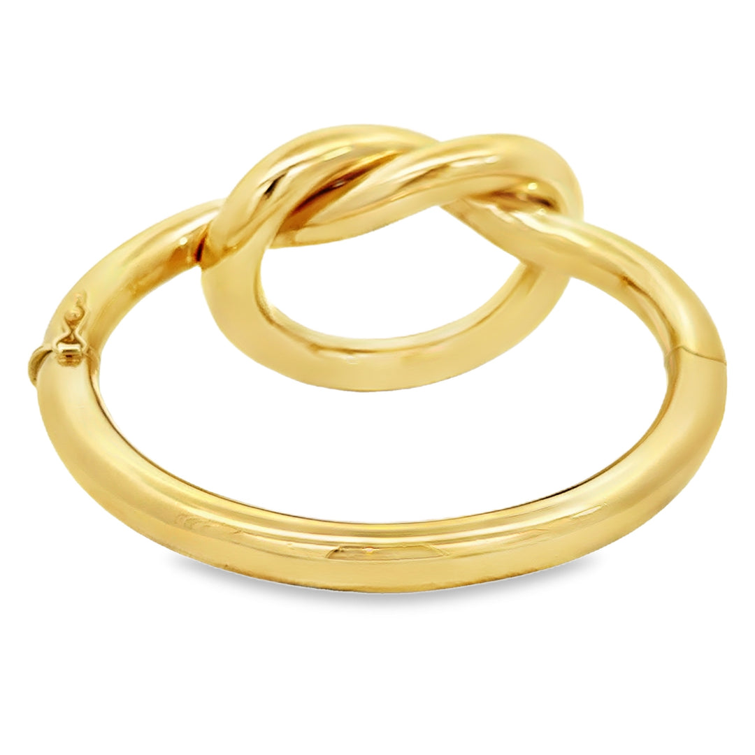 18K Yellow Gold Hinged Knot Cuff Bracelet