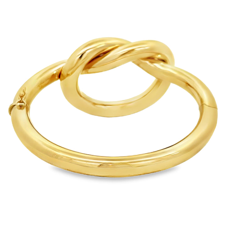 18K Yellow Gold Hinged Knot Cuff Bracelet