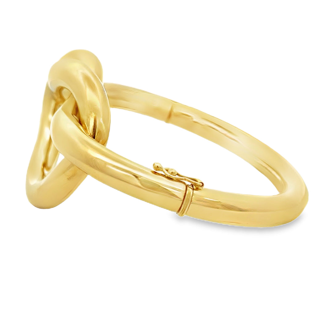 18K Yellow Gold Hinged Knot Cuff Bracelet