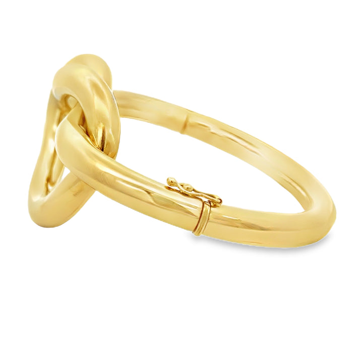 18K Yellow Gold Hinged Knot Cuff Bracelet