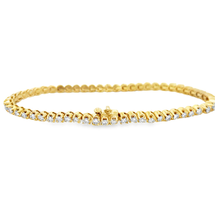 2.20 CTW Diamond 14K Yellow Gold Tennis Bracelet