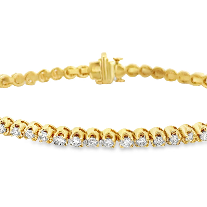 2.20 CTW Diamond 14K Yellow Gold Tennis Bracelet