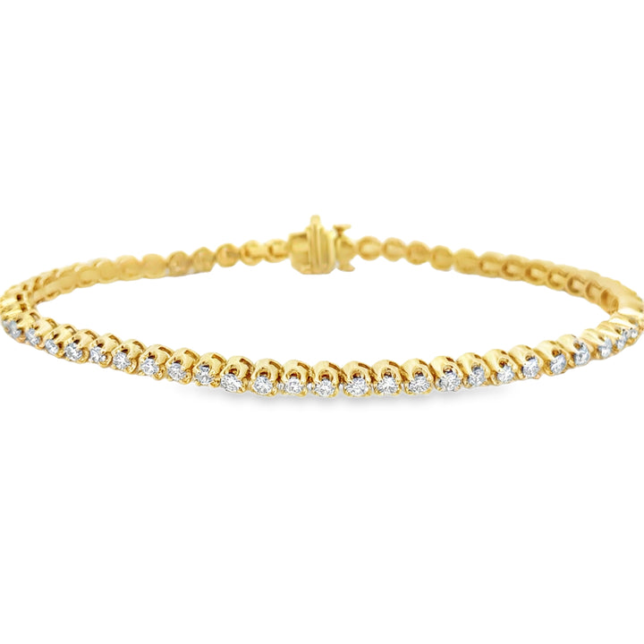2.20 CTW Diamond 14K Yellow Gold Tennis Bracelet