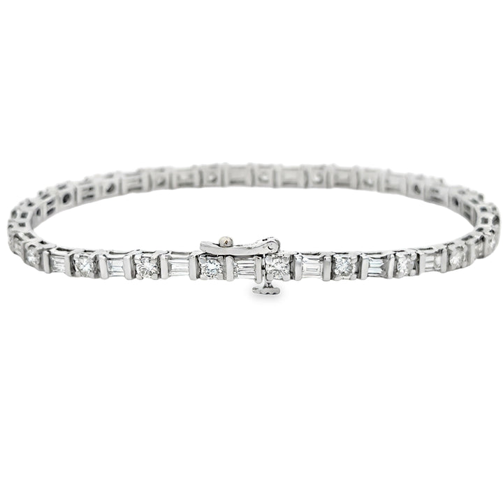 3.75 CTW Diamond 18K White Gold Tennis Bracelet