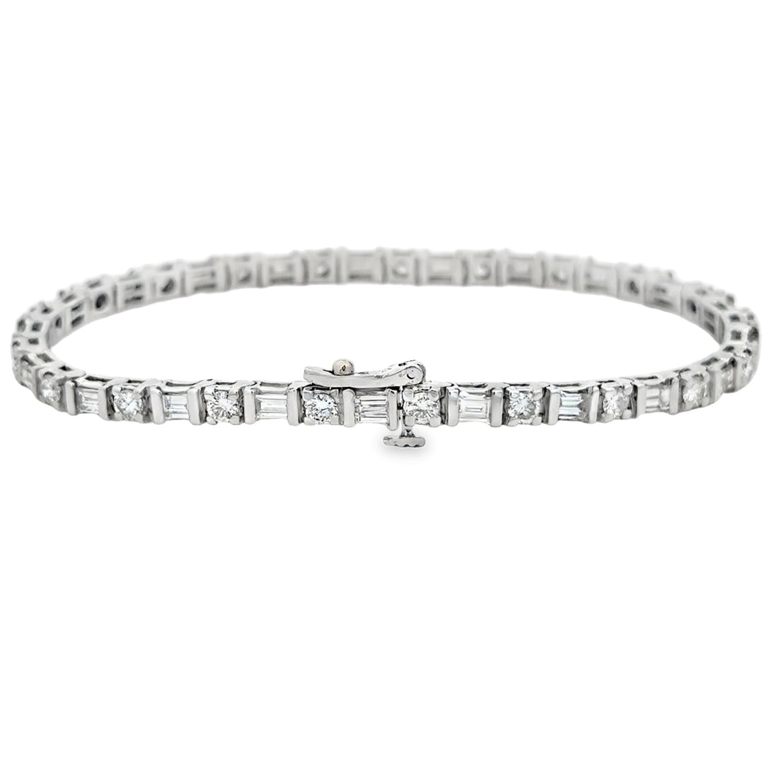 3.75 CTW Diamond 18K White Gold Tennis Bracelet
