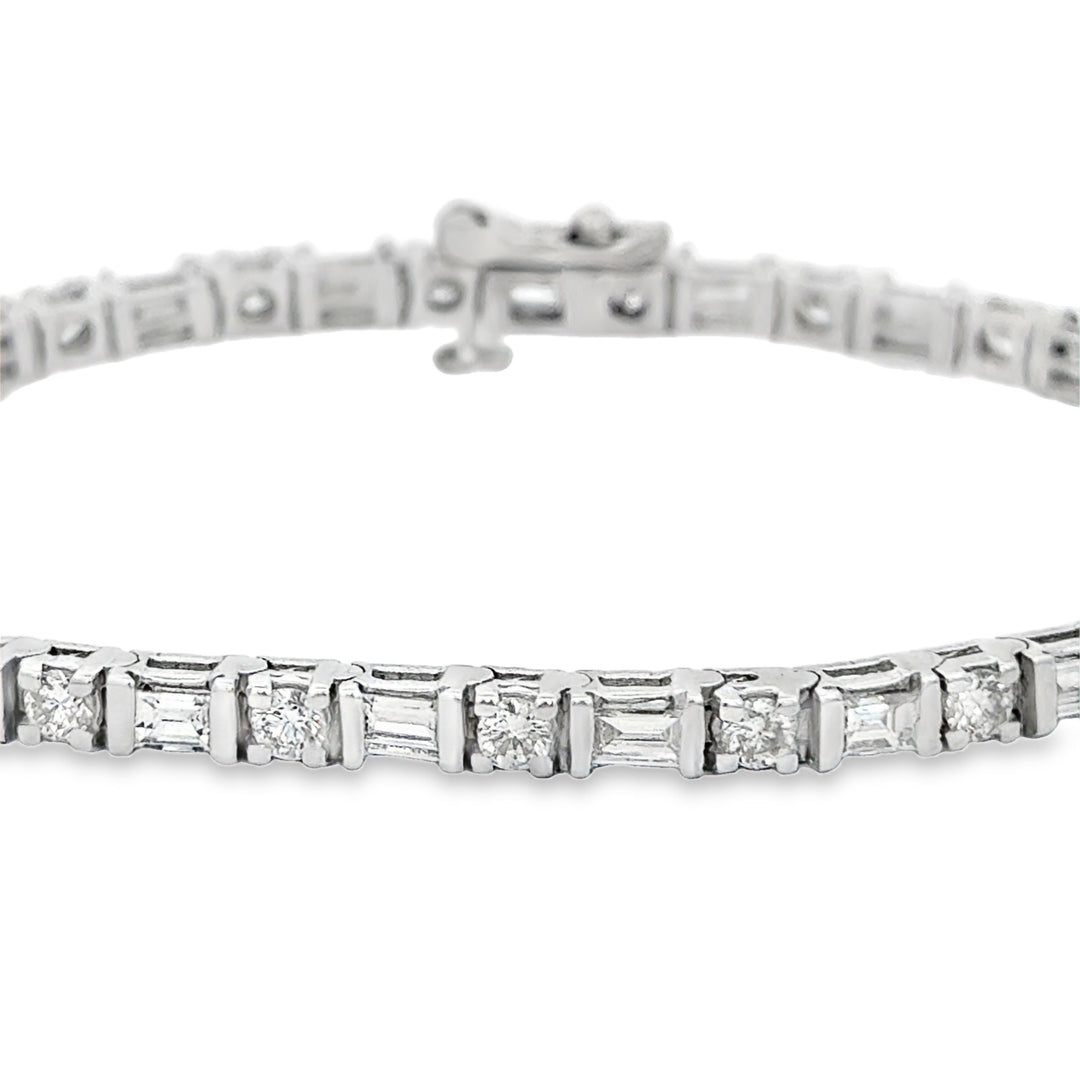 3.75 CTW Diamond 18K White Gold Tennis Bracelet