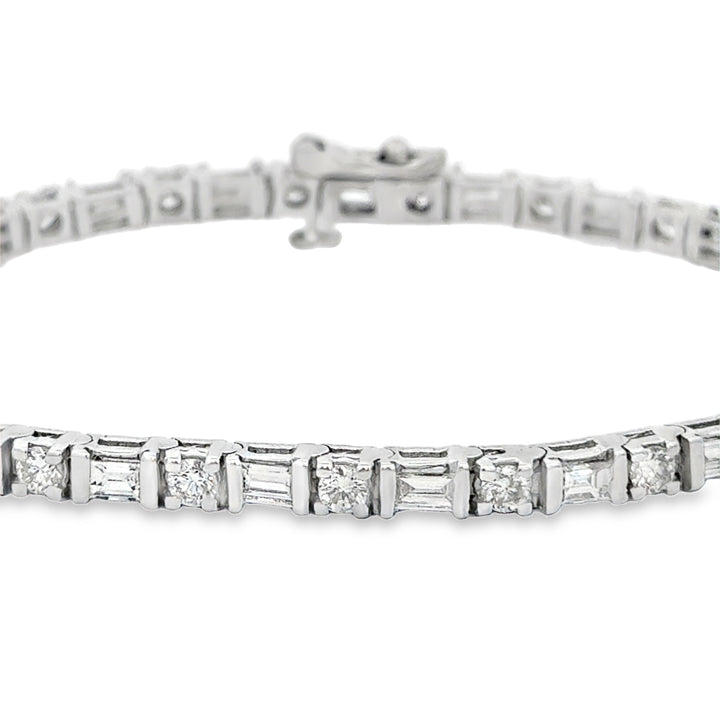 3.75 CTW Diamond 18K White Gold Tennis Bracelet