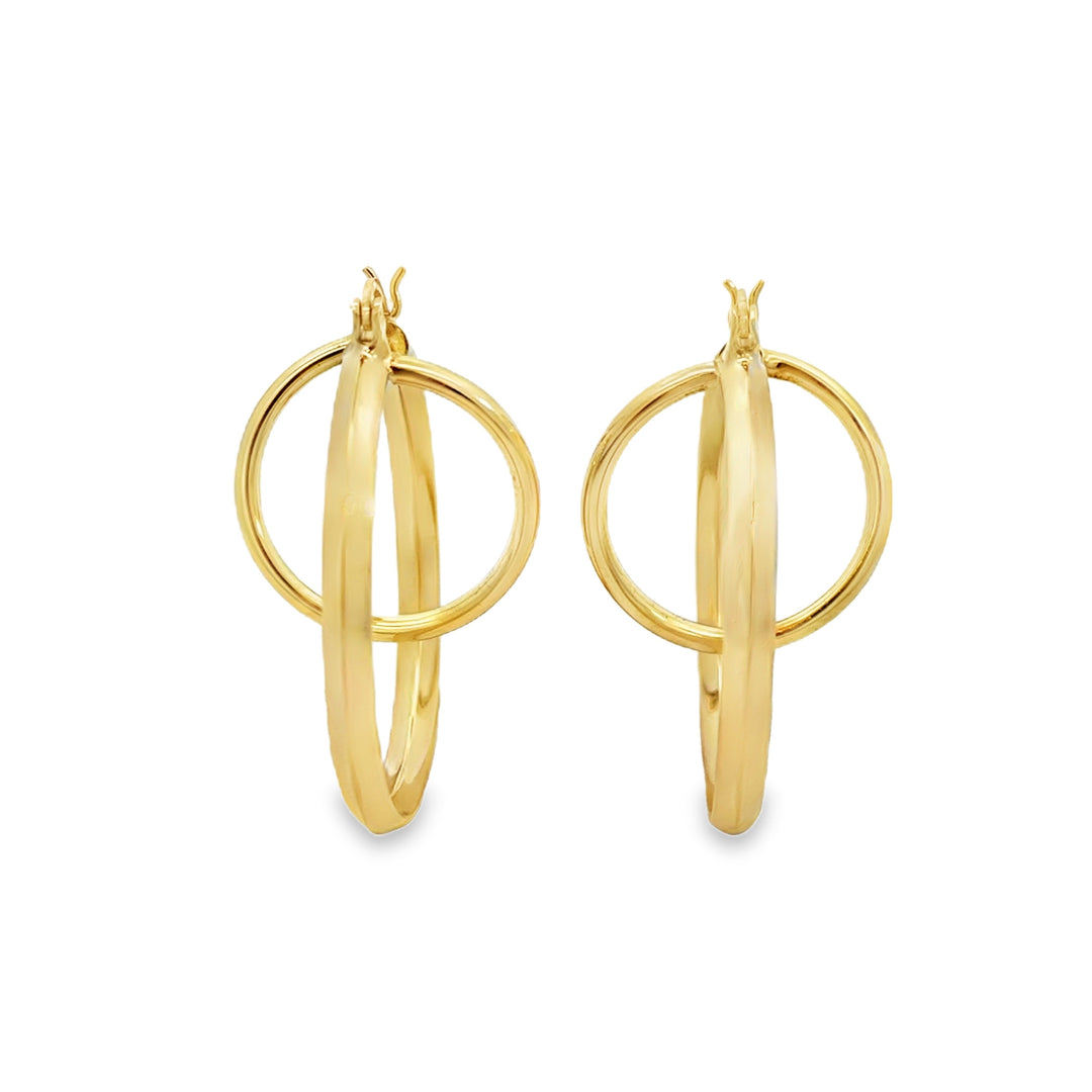 14K Yellow Gold Double Hoop Earrings